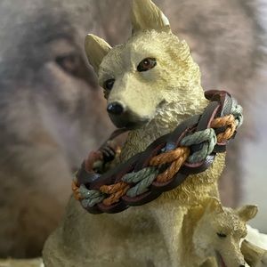 Mens Genuine Braided Leather Adjustable Bracelet